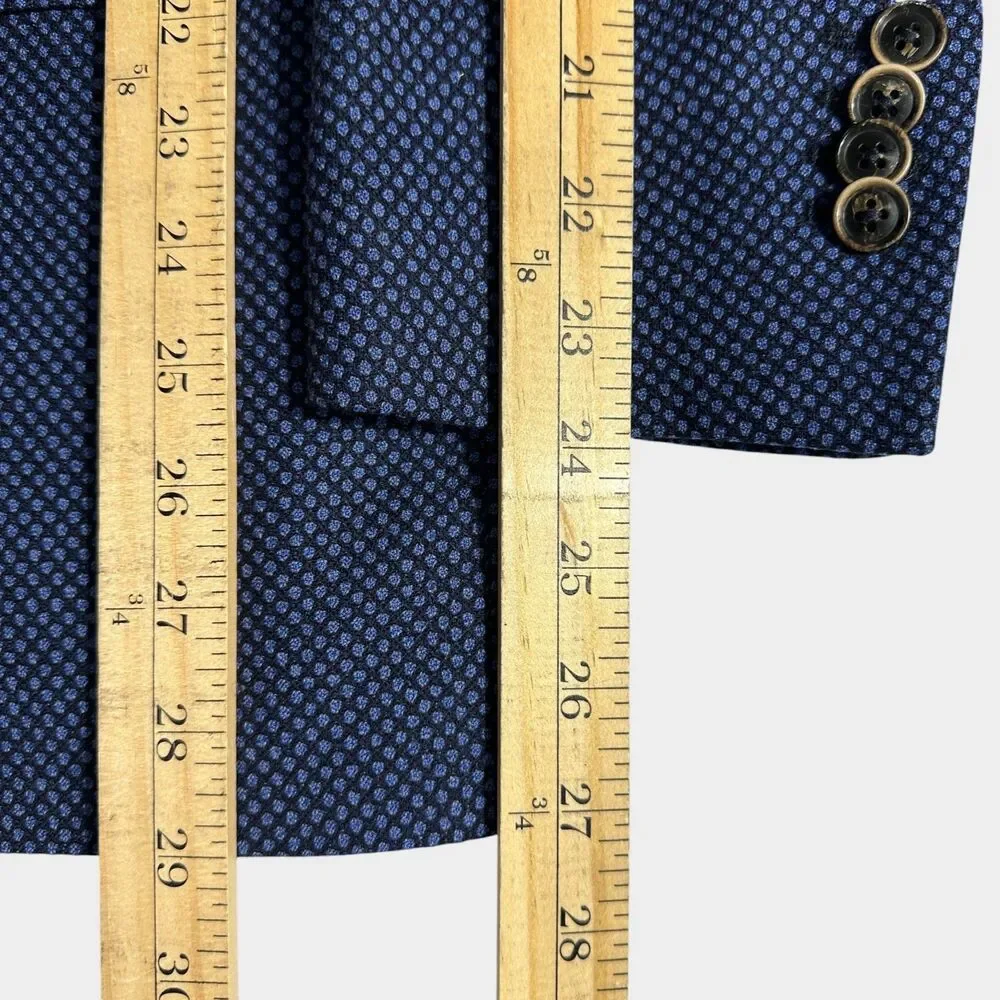 EREDI PISANO Made in Italy Mens Blazer 46 US Sport Coat 2-Button Jacket Blue
